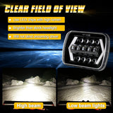 7x6 Inch LED Projector Headlights + H4 LED Headlight Brightness Intensifier Wiring Harness for Chevrolet Express Cargo Van 1500/2500/3500