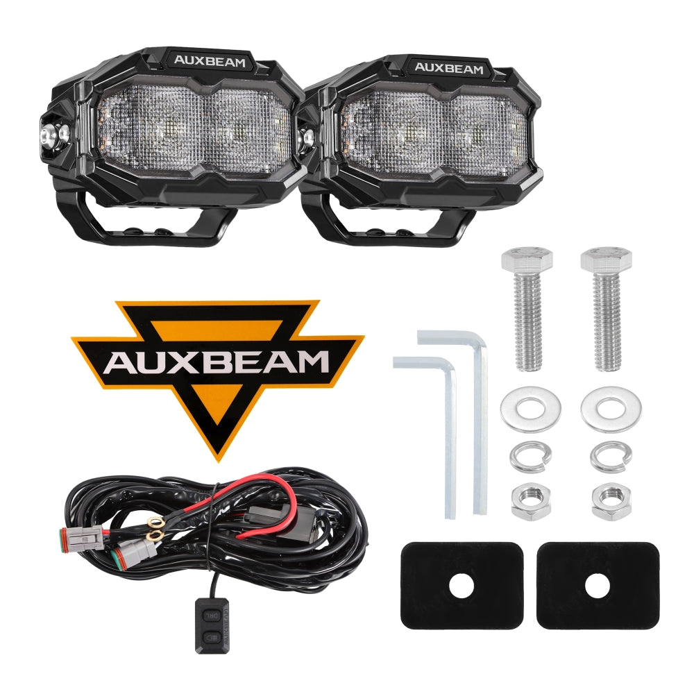 Auxbeam MASTER-T Series 5" Flood Beam Off-Road Lights Amber Backlight
