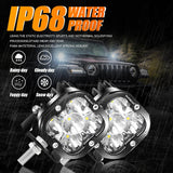 3 Inch LED Pods Lights with Additional Amber Covers & Dual Fog lights Hidden Bumper Mount Bracket for Dodge Ram 2500 3500 2010-2017