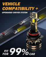 9012/HIR2 LED Headlight Bulbs 110W 25000LM GX Bi-Color Series High Power & Brightness Dual Color Switchback | 2 Bulbs