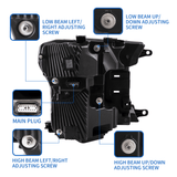 LED Headlight Assembly Dual Beam Projector Black For 2018-2020 Ford F150 13th Gen