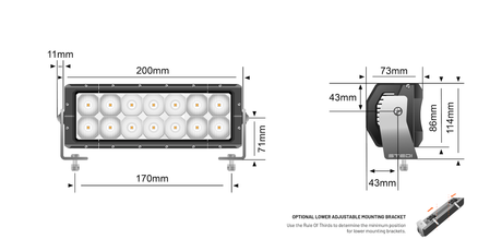 STEDI ST4K 8" 12 LED Double Row Bar Rove Overland