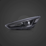 LED Headlight Assembly Dual Beam Projector Black For 2015-2018 Ford Focus 3th Gen Mark III Facelift