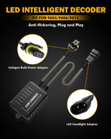 9006/HB4 C20-Model Decoder-Pro Enhanced LED Headlight Bulbs Canbus Decoder Harness Resistor Conversion Kit 2pcs/Set