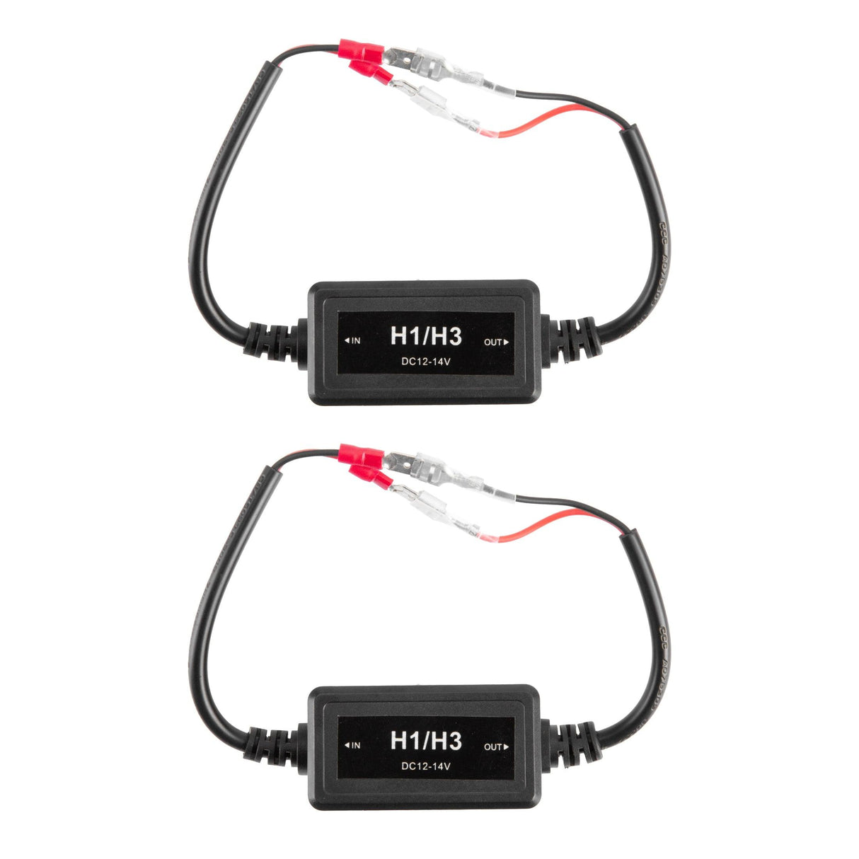 H1/H3 C10-Model Enhanced LED Headlight Bulbs Canbus Decoder Anti-flicker Hyper Flash No Warning Harness Resistor Conversion Kit 2pcs/set