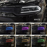 LED Headlight Assembly RGB Style Dual Beam Projector Black For 2015-2023 Dodge Charger 7th Gen(LD)