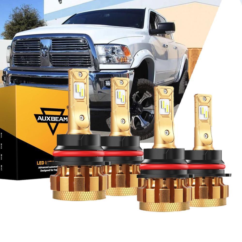 For 2000-2001 Dodge Ram 2500(with 4 headlamps) F-16 Plus Series Built-in Canbus Automotive Grade 14000LM LED Light Bulbs High Low Beam Bundle
