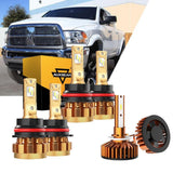 For 2000-2001 Dodge Ram 1500(with 4 headlamps) F-16 Plus Series Built-in Canbus Automotive Grade 14000LM LED Light Bulbs High Low Beam Bundle