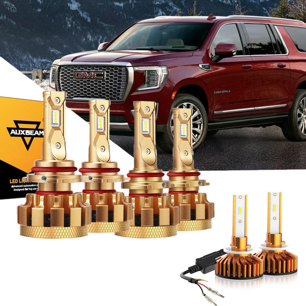 For 2002-2006 GMC Yukon(Denali) F-16 Plus Series Built-in Canbus Automotive Grade 14000LM LED Light Bulbs High Low Beam Bundle