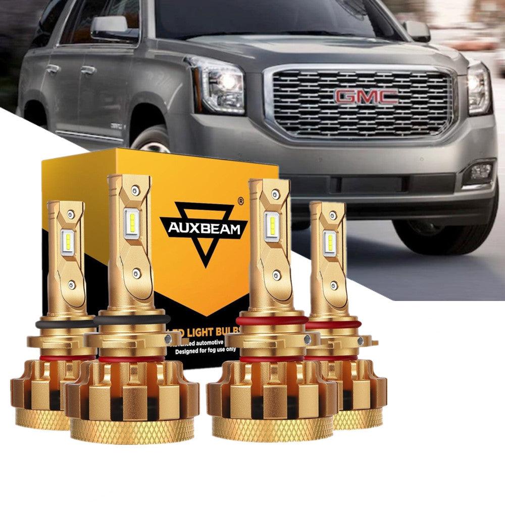 For 2002-2006 GMC Yukon XL 1500(SLE) F-16 Plus Series Built-in Canbus Automotive Grade 14000LM LED Light Bulbs High Low Beam Bundle