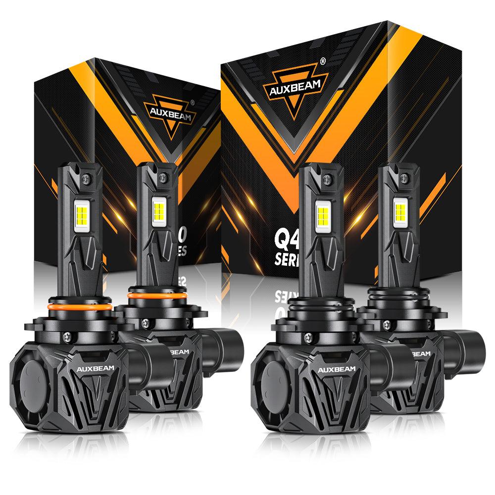 🆕9005+9006 LED Headlight Bulbs Q40 Series Ultra-High Brightness 120W 30000LM 6500K Cool White | 4 Bulbs