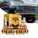 For 2000-2006 GMC Yukon XL 2500 F-16 Plus Series Built-in Canbus Automotive Grade 14000LM LED Light Bulbs High Low Beam Bundle