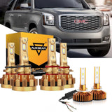 For 2002-2006 GMC Yukon XL 1500(SLE) F-16 Plus Series Built-in Canbus Automotive Grade 14000LM LED Light Bulbs High Low Beam Bundle