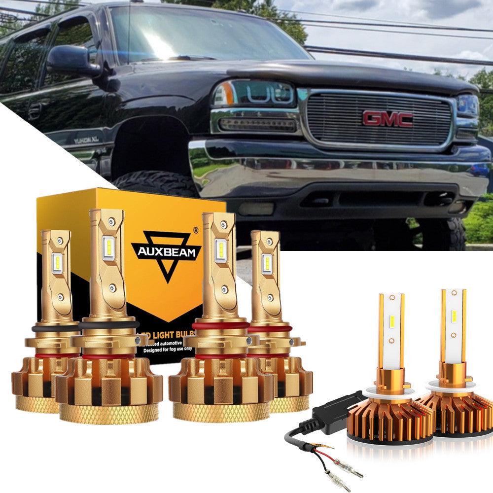 For 2000-2006 GMC Yukon XL 2500 F-16 Plus Series Built-in Canbus Automotive Grade 14000LM LED Light Bulbs High Low Beam Bundle