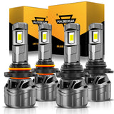 🆕9005+9006 LED Headlight Bulbs 100W 22000LM F18 Series 1:1 Mini Size 6500K Cool White | 4 Bulbs