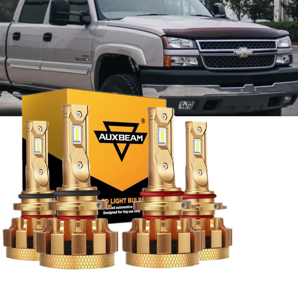 For 2000-2006 Chevy Silverado 1500 2500 HD 9005+9006 F-16 Plus Series Automotive Grade 28000LM LED Light Bulbs Bundle