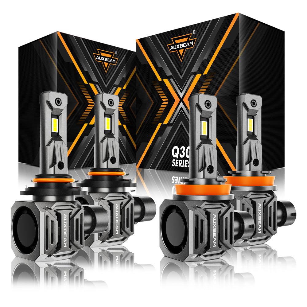 9005+H11 LED Headlight Bulbs Q30 Series Brightest Wireless 110W 24000LM 6500K Cool White | 4 Bulbs