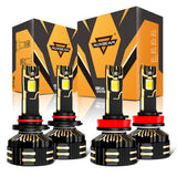 🆕9005+H11 LED Headlight Bulbs 240W 40000LM GX-ULTRA Series 6500K Cool White | 4 Bulbs