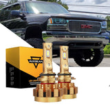 For 2000-2006 GMC Yukon XL 2500 F-16 Plus Series Built-in Canbus Automotive Grade 14000LM LED Light Bulbs High Low Beam Bundle