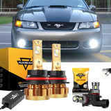 For 2003-2004 Ford Mustang SVT COBRA F-16 Plus Series Built-in Canbus Automotive Grade 14000LM LED Light Bulbs High Low Beam Bundle
