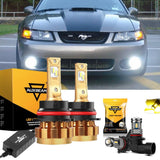 For 2003-2004 Ford Mustang SVT COBRA F-16 Plus Series Built-in Canbus Automotive Grade 14000LM LED Light Bulbs High Low Beam Bundle