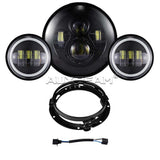 (3PCS/SET) 7'' HARLEY PROJECTOR LIGHT + 4.5'' FOG LIGHTS KITS