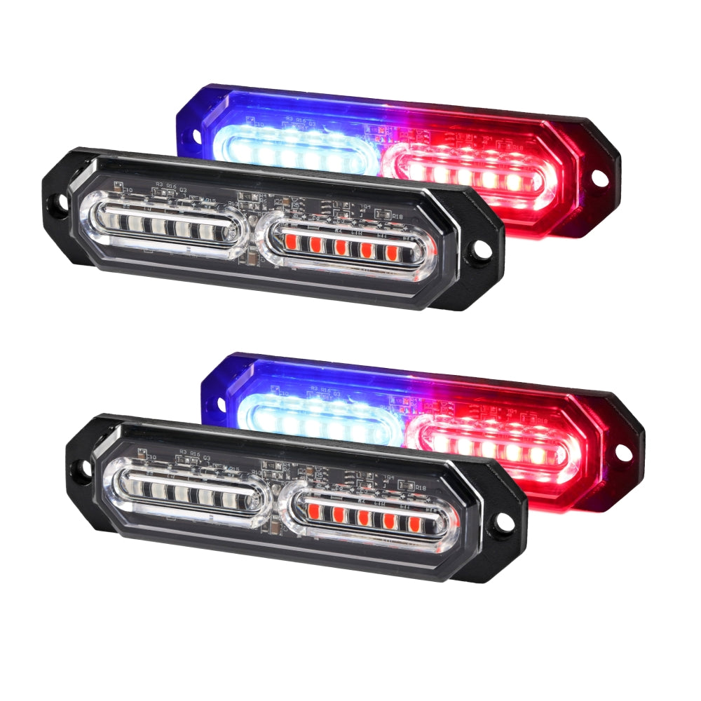 (4PSC/SET) 12LED/24LED Emergency Surface Mount Grill Strobe Light for Trucks Vehicles ATV RV Cars Van