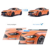 LED Headlight Assembly Dual Beam Projector Black For 2018-2024 Ford Mustang 6th Gen Facelifted
