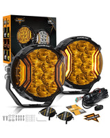 V-ULTRA Series | 5 Inch 172W LED Side Shooter Amber Pod Lights with Amber DRL