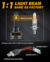 H1 LED Headlight Bulbs 120W 25000LM GX Series Brightest 6500K Cool White | 2 Bulbs