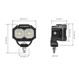 Auxbeam MASTER-T Series 3-Inch Flood Beam Off-Road Lights Amber Backlight
