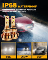 9006 LED Headlight Bulbs 70W 18000LM F-16 Plus Series Brightest 6000K Cool White | 2 Bulbs