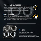 LED Headlight Assembly Dual Beam Projector Black For 2015-2023 Dodge Challenger 3th Gen Facelifted