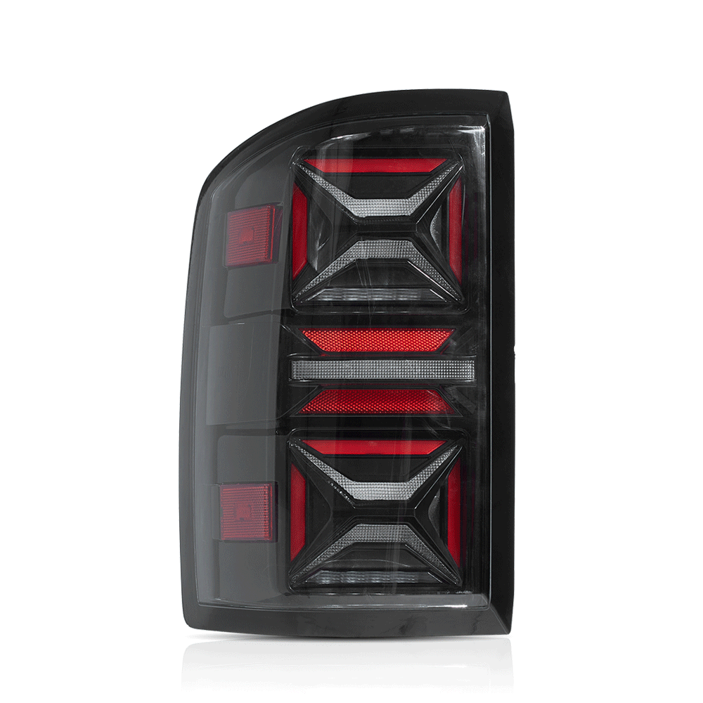 LED Tail Light Assembly With Red Turn Signal Clear For 2007-2013 Chevrolet Silverado 1500 2500HD 3500HD & 2007-2010 GMC Sierra 1500 2500HD 3500HD Dually