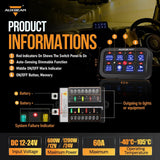 6/8 Gang LED Switch Panel, Off Road Light Controller