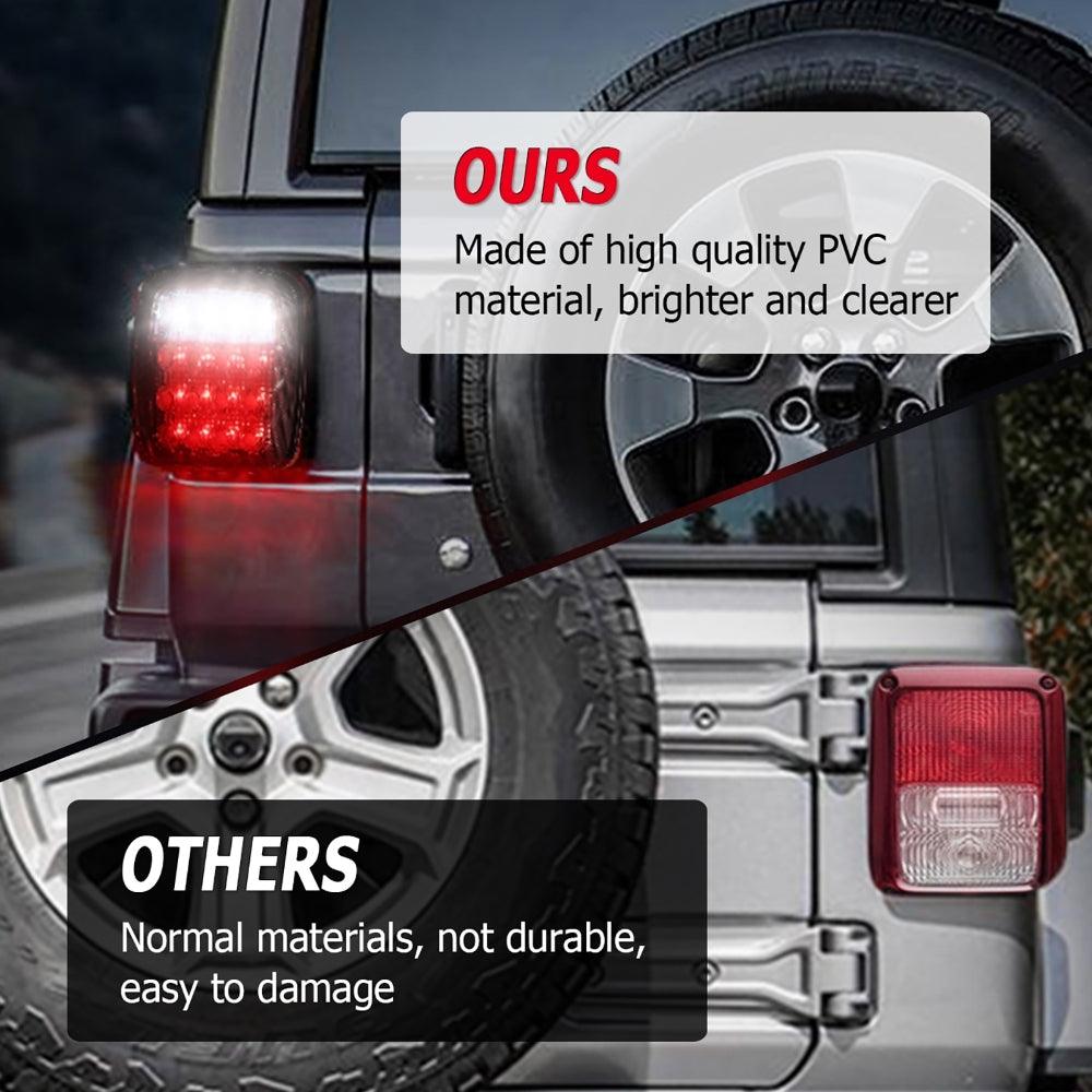 (2pcs/set) Universal Tail Lights 16LEDs for Jeep Wrangler YJ TJ CJ Truck Trailer Boat (Smoked)
