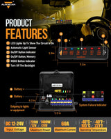 AS-R60 RGB Slim Switch Panel, Toggle/ Momentary/ Pulsed Mode Supported(One-Sided Outlet)