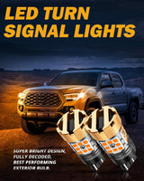 🆕T20 7443 7440 LED Turn Signal Light Rear/Front, Side Maker Light Bulbs 50W 4000LM CAN-Bus Error Free 3000K Amber B21-PRO Series |2 Bulbs