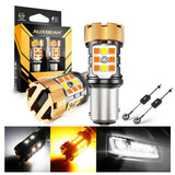 🆕 1157 BAY15D LED Front Turn Signal & DRL Light Bulbs 50W 4000LM CAN-Bus Error Free Dual Color Switchback White & Amber B21 Series | 2 Bulbs