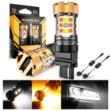 🆕 T25 3157D LED Front Turn Signal & DRL Light Bulbs 50W 4000LM CAN-Bus Error Free Dual Color Switchback White & Amber B21-PRO Series | 2 Bulbs