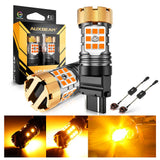 🆕T25 3157 3156 LED Turn Signal Light Rear/Front, Side Maker Light Bulbs 50W 4000LM CAN-Bus Error Free 3000K Amber B21-PRO Series |2 Bulbs
