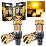 🆕T20 7443 7440 LED Turn Signal Light Rear/Front, Side Maker Light Bulbs 50W 4000LM CAN-Bus Error Free 3000K Amber B21-PRO Series |2 Bulbs