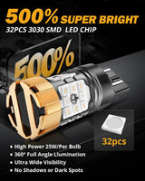 🆕T20 7443 7440 LED Brake/Tail Light Bulbs 50W 4000LM CAN-Bus Error Free Red B21-PRO Series | 2 Bulbs
