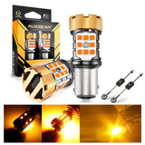 🆕1157 BAY15D LED Turn Signal Light Rear/Front, Side Maker Light Bulbs 50W 4000LMCAN-Bus Error Free 3000K Amber B21-PRO Series |2 Bulbs