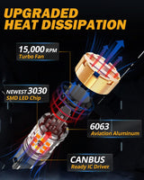 🆕 3157 US-CK LED Front Turn Signal & DRL Light Bulbs 50W 4000LM CAN-Bus Error Free Dual Color Switchback White & Amber B21-PRO Series | 2 Bulbs