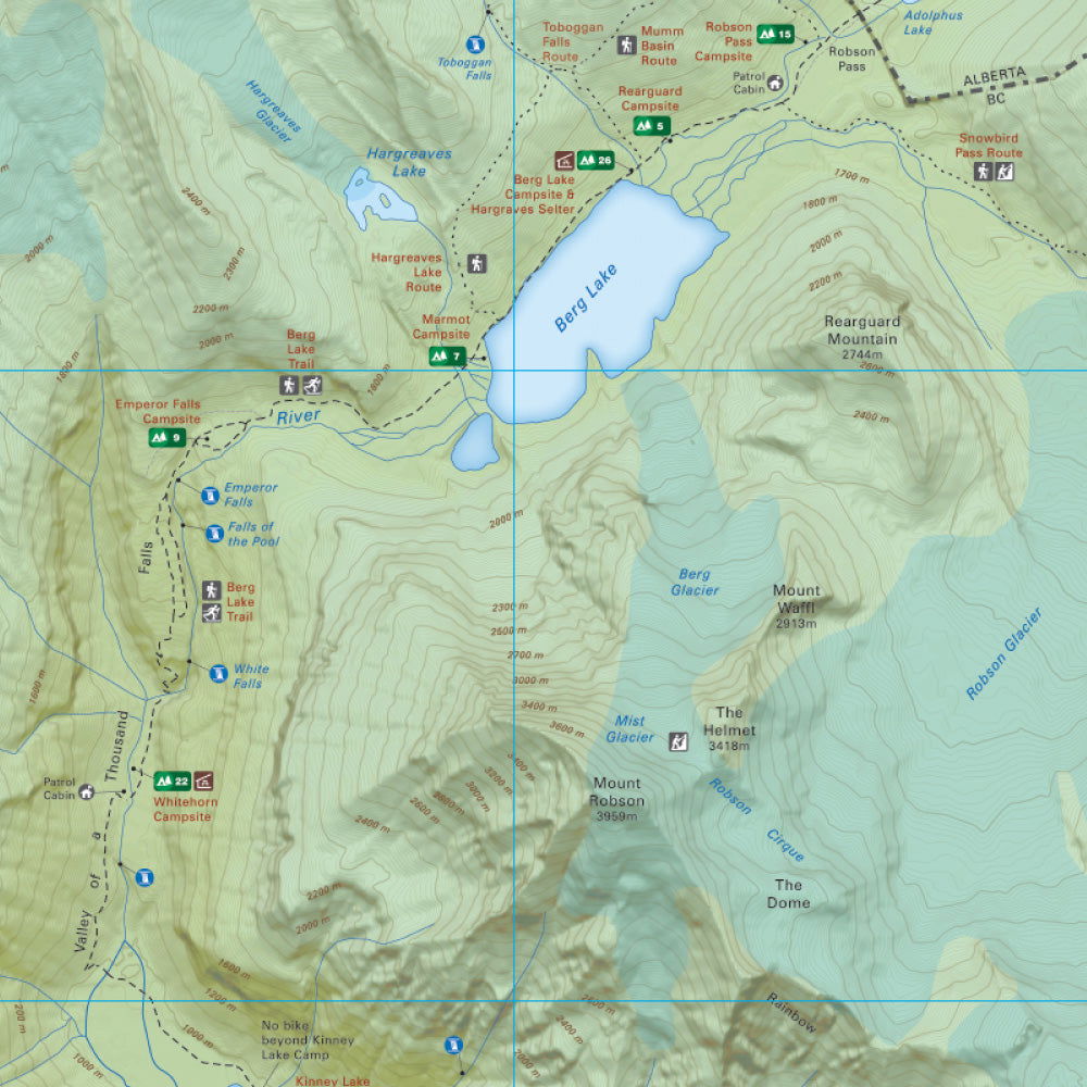 Robson Rance Map Berg Lake (Mount Robson Provincial Park, BC) - Destination Map – Rove ...