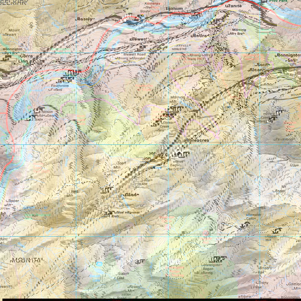 Bonnington Range BC - Destination Map