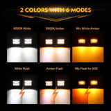 (2pcs/set) 3 inch 72W 6 Modes White&Amber LED Working Light for SUV ATV UTV Trucks Pickup Boat