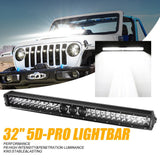 AR-800 RGB Switch Panel with APP+32 Inch 5D-PRO LED Light Bar, Toggle/ Momentary/ Pulsed Mode Supported