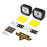 5 Inch 110W LED Driving Lights with Additional Amber Covers & 22 Inch 5D-PRO Series LED Light Bars Combo for CBR 1000rr Off Road Buggy, ATV, UTV, Truck
